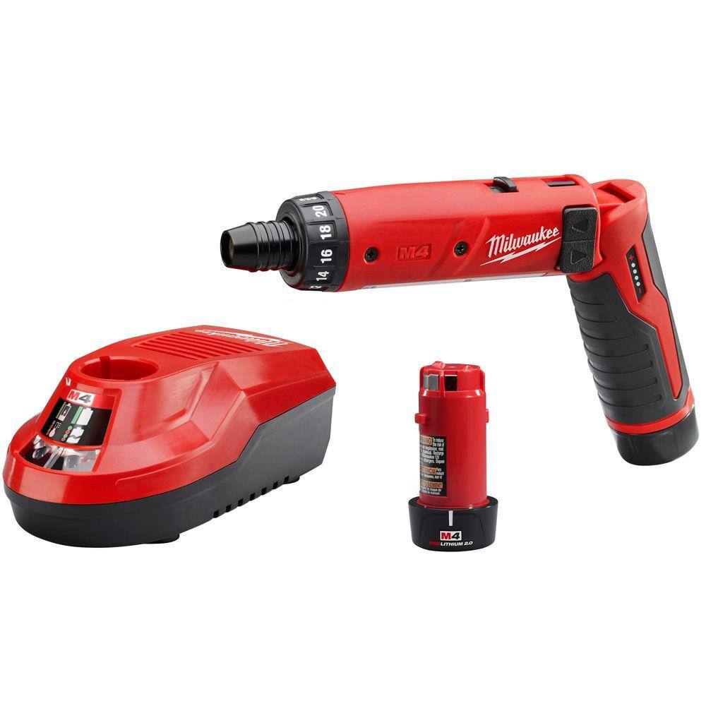 MW M4 4V Lithium-Ion Cordless 14 in. Hex Screwdriver 2-Battery Kit 2101-22