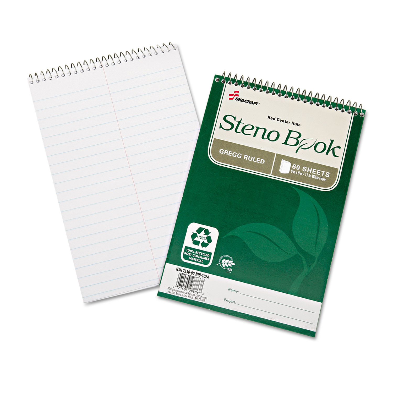 SKILCRAFT Recycled Steno Pad by AbilityOneandreg; NSN6002029