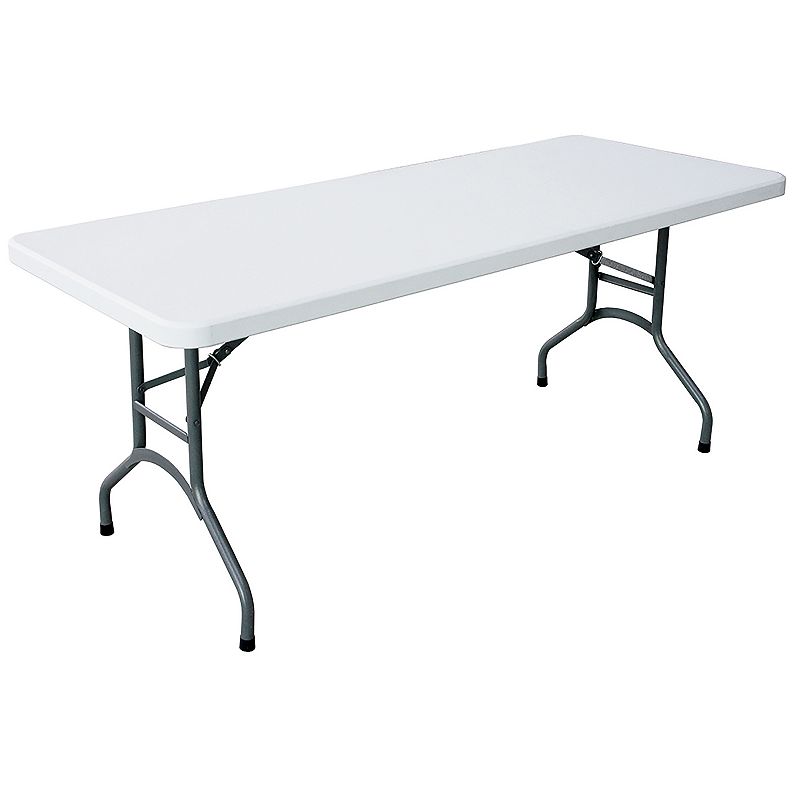 Plastic Development 706 Heavy Duty 6 Foot Straight Banquet Folding Table， White