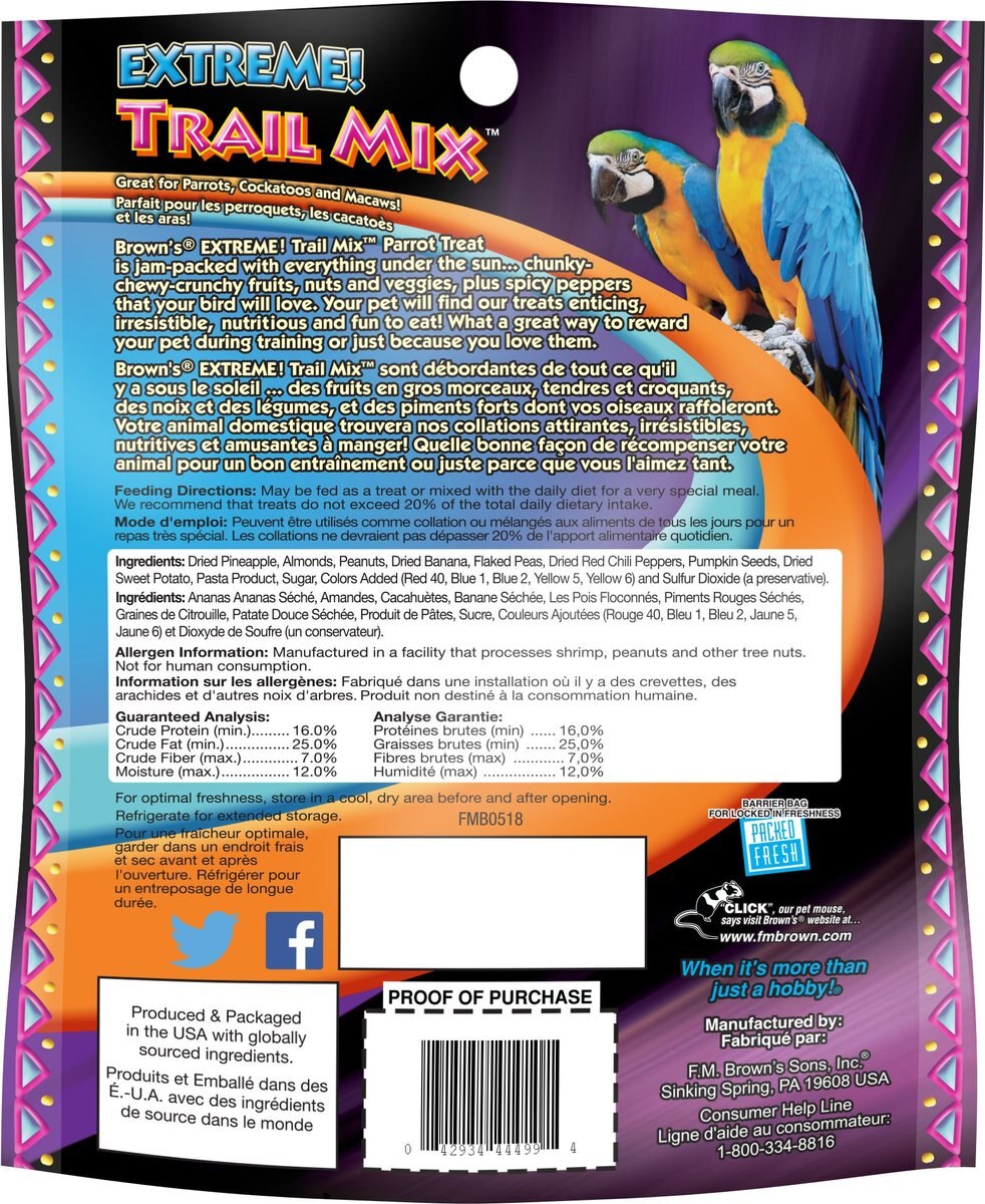 Brown's Extreme! Trail Mix Bird Treat， 6-oz bag