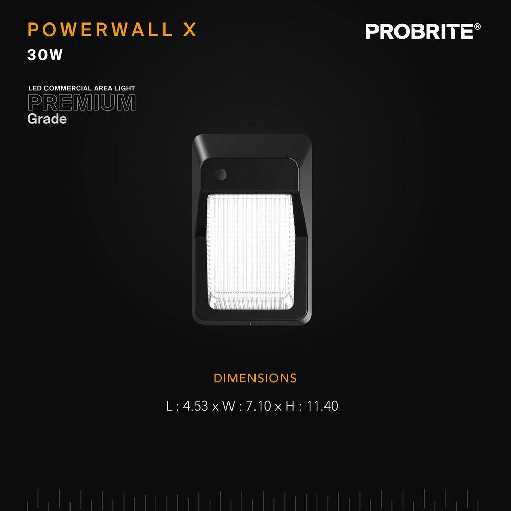 PROBRITE 150W Equivalent Integrated LED Bronze Outdoor Vertical Wall Pack Over Door Light 3000 Lumens (2-Pack) PRWX30-V-PC-4K-BZ-2PK