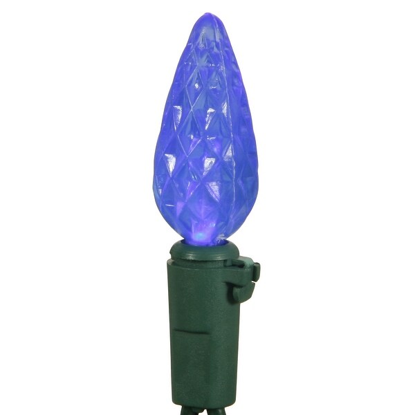 Vickerman 50 Blue C6 LED Light on Green Wire，25' Christmas Single Mold Light Strand