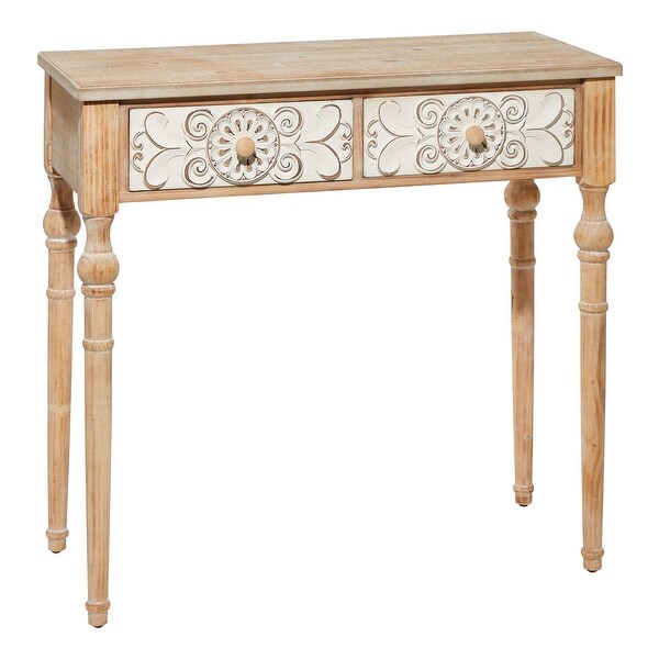 Brown Wood Farmhouse Console Table 33 x 36 x 16