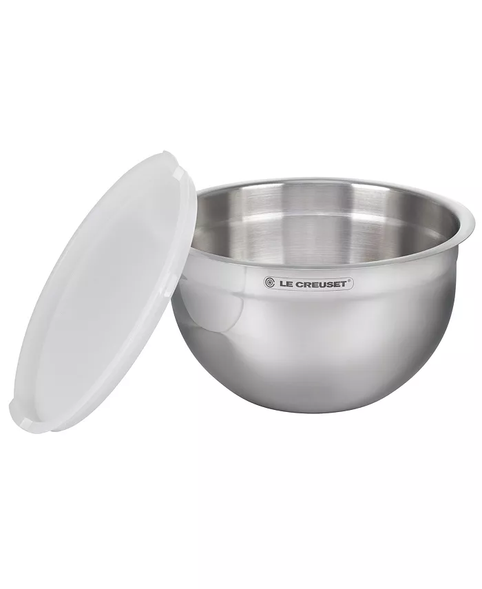 Le Creuset Set of 3 Stainless Steel Mixing Bowls with Lids