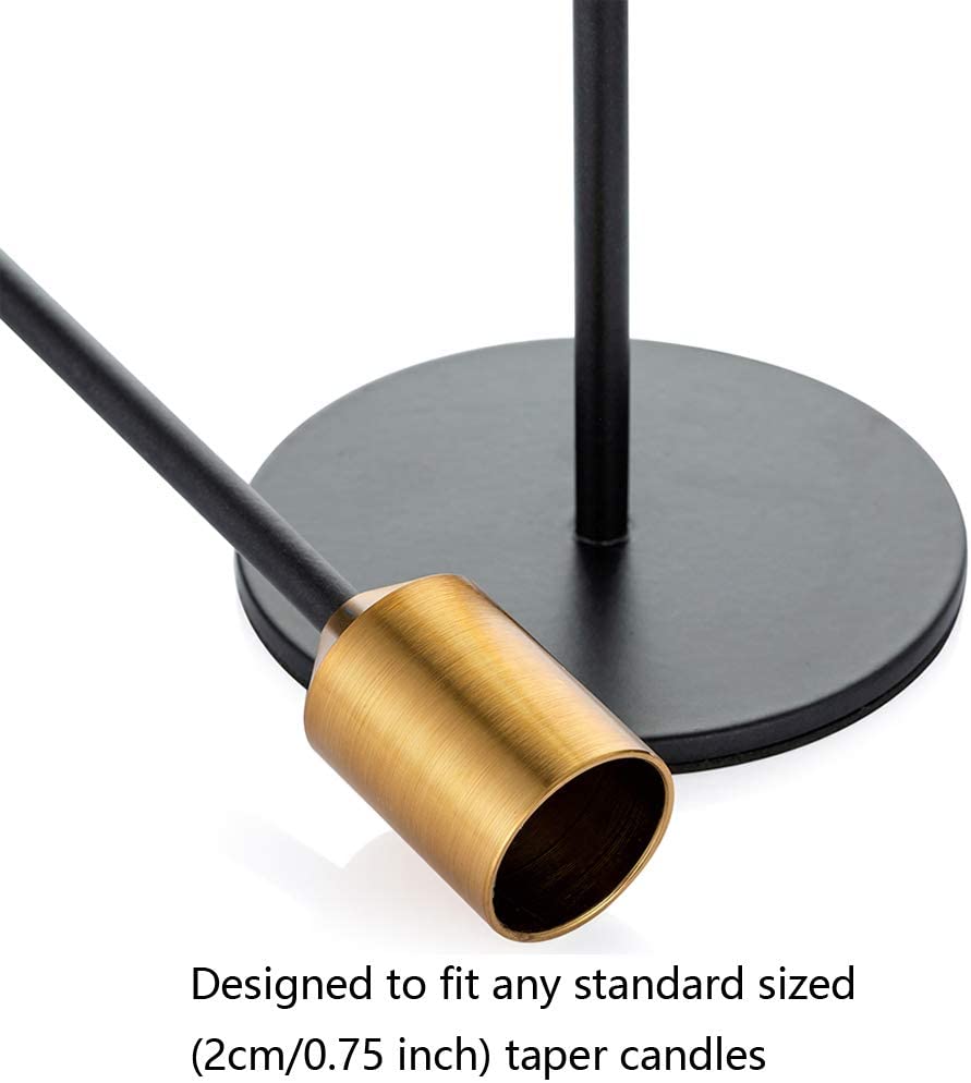 Nuptio Black Candlestick Holders Brass Taper Candle Holder， S+L