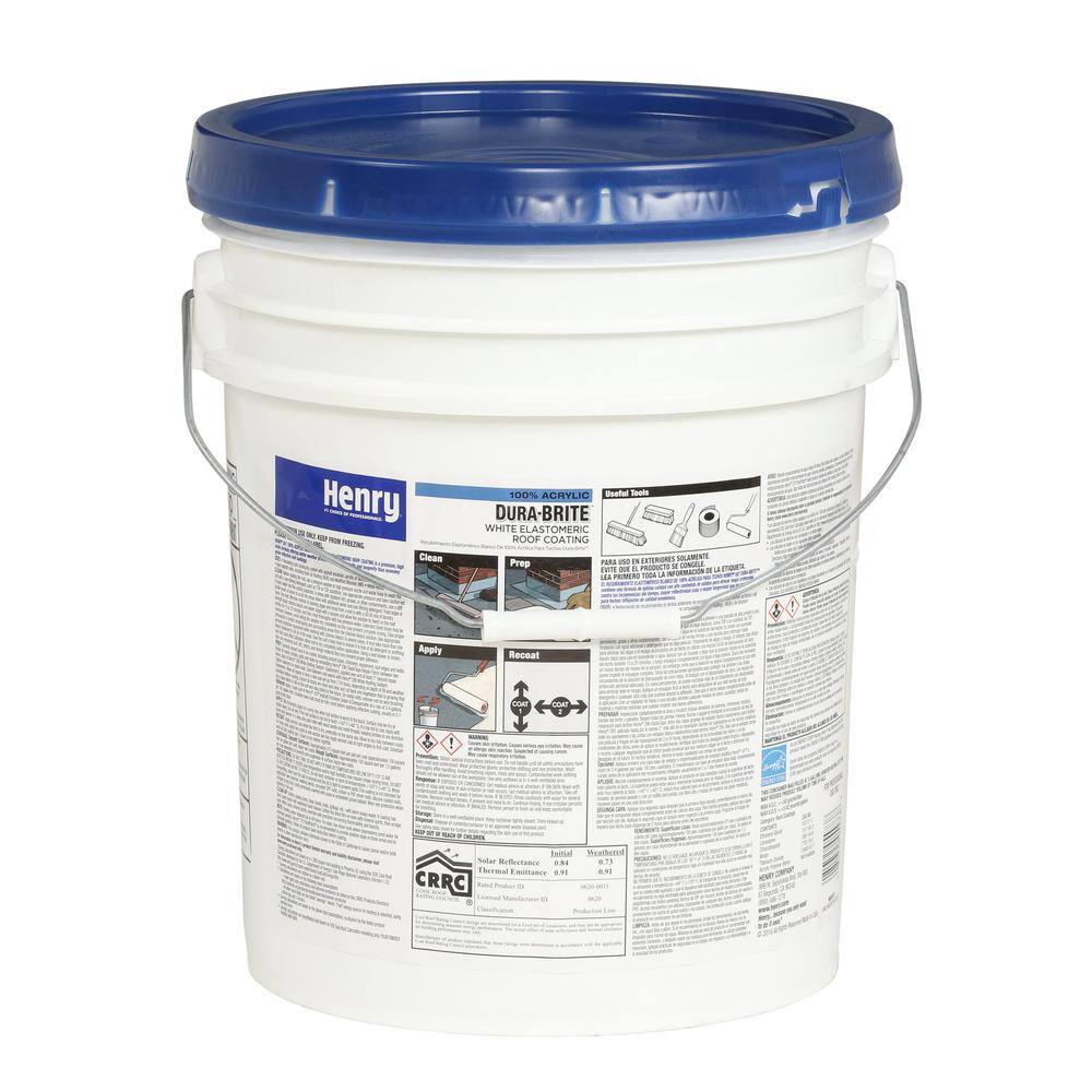 Henry 587 Dura-Brite 100% Acrylic White Elastomeric Roof Coating 4.75 gal. HE587871