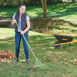 Ames 54 in. 22-Tine HardwoodSteel Handle Steel Leaf Rake 20201033