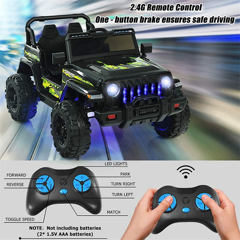 Kids Ride on Jeep Truck 12V Battery Powered Electric Riding Toy Car with 2.4G Remote Control