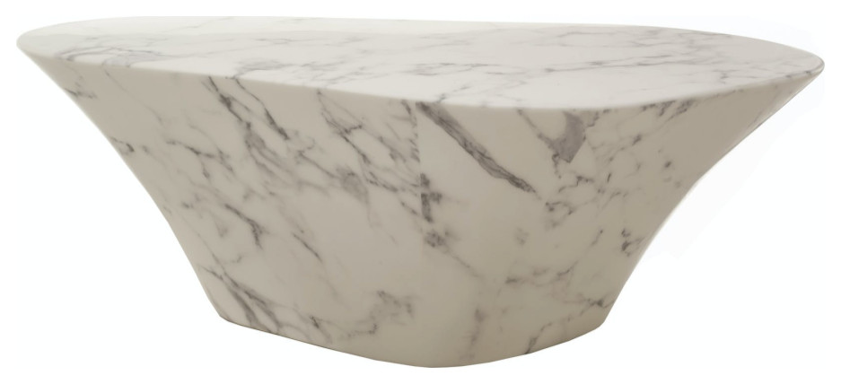 White Marble Coffee Table  Pols Potten Oval   Contemporary   Coffee Tables   by Luxury Furnitures  Houzz