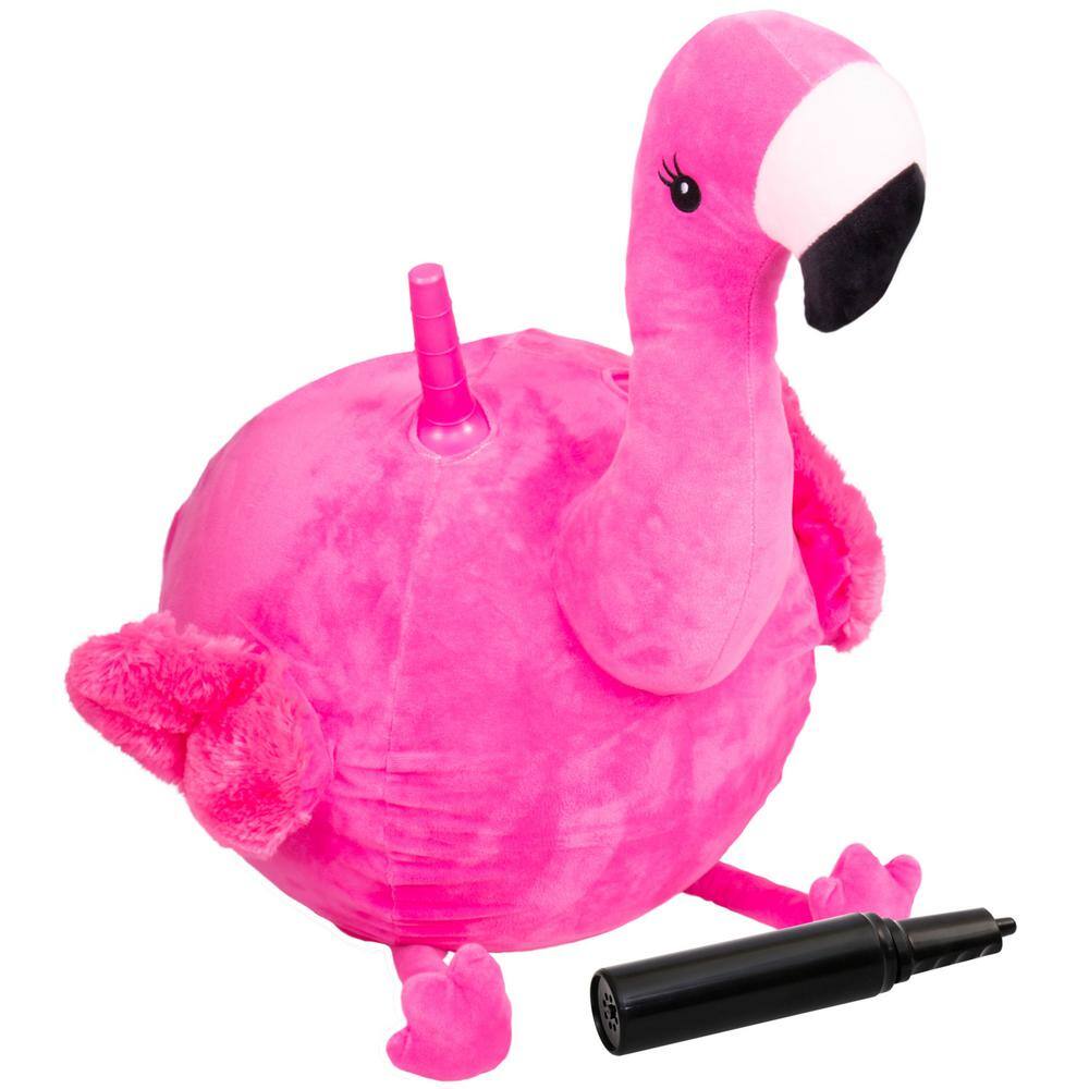 Hedstrom - 18 in. Plush Hopper Ball with Pump Flamingo 55-9608