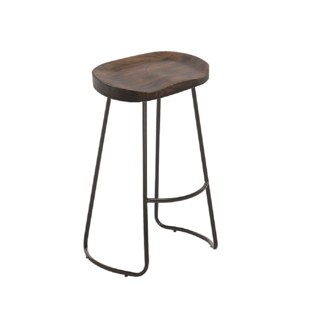 Banjul Wood Seat Stool - H 26