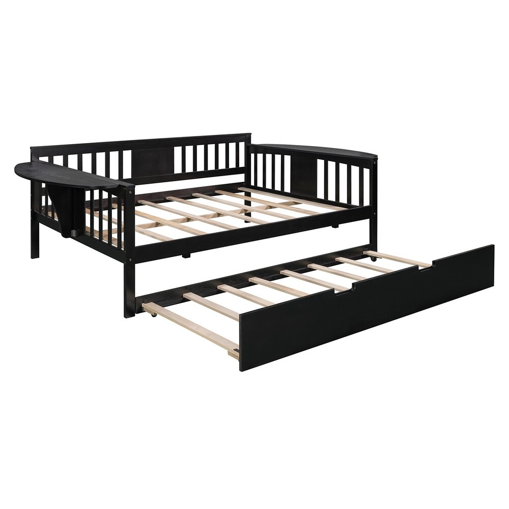 Merax Wooden Daybed with Twin Trundle Bed