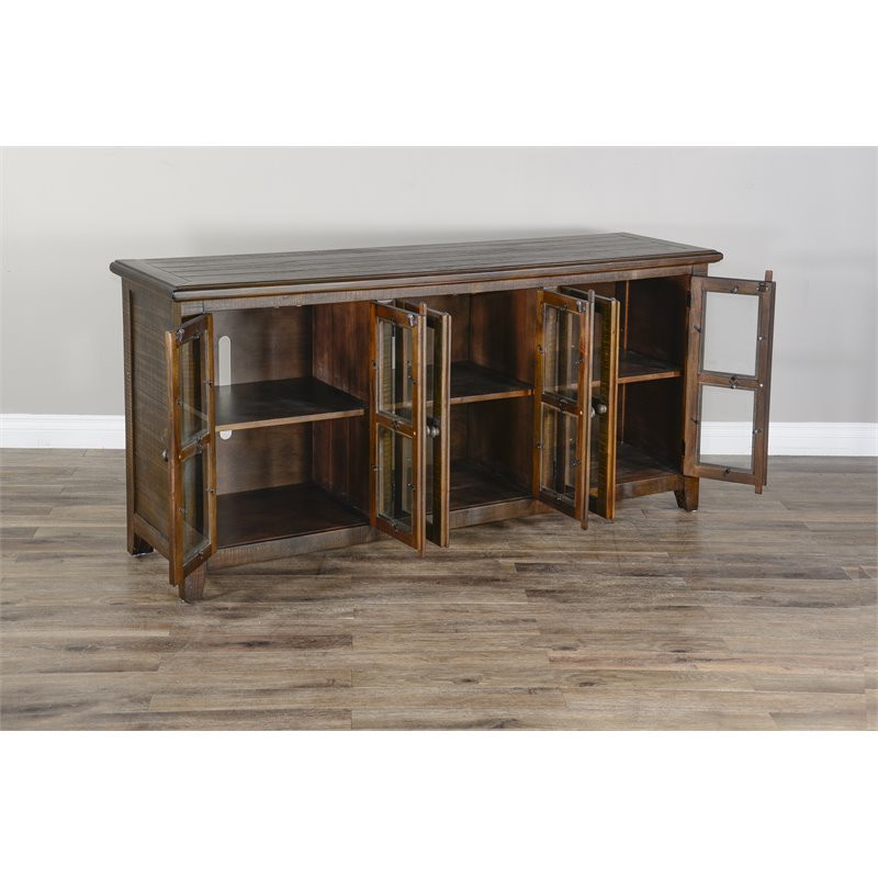 Pemberly Row Transitional Wood TV Cabinet for TVs up to 80 quotin Tobacco Leaf   Farmhouse   Entertainment Centers And Tv Stands   by Homesquare  Houzz