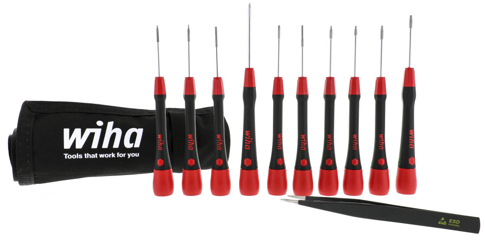 Wiha Screwdriver and Tweezers Smartphone Set and Pouch 11pc ;