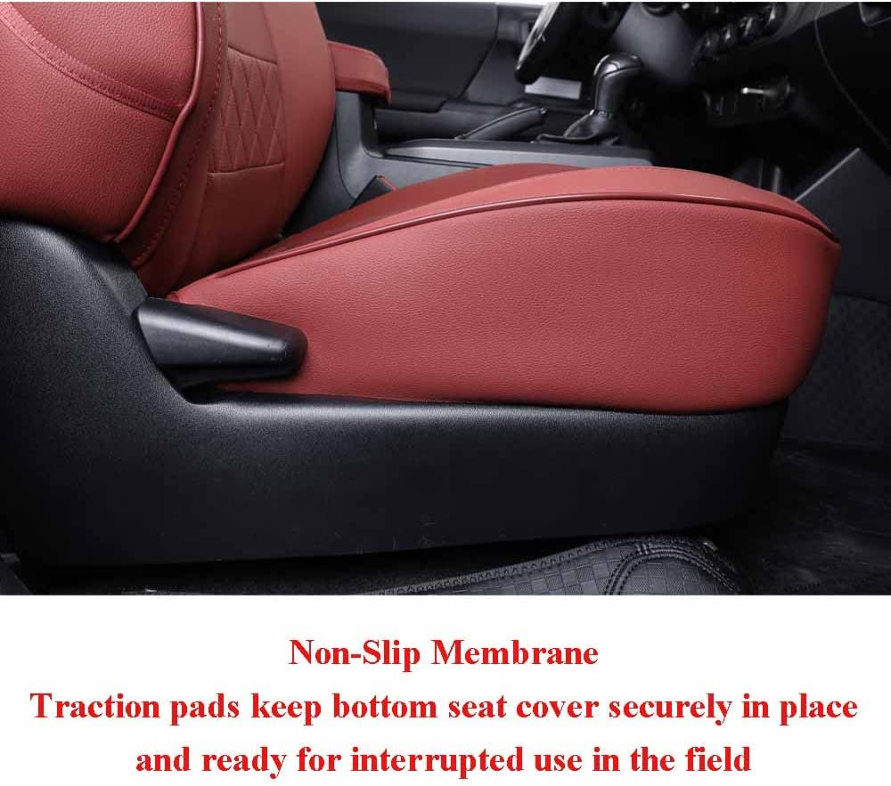 EKR Custom Fit Silverado 1500 Car Seat Covers for 2019-2023 Silverado 1500 and 2020-2023 2500 HD - Full Set Leather Auto Seat Covers(Burgundy)