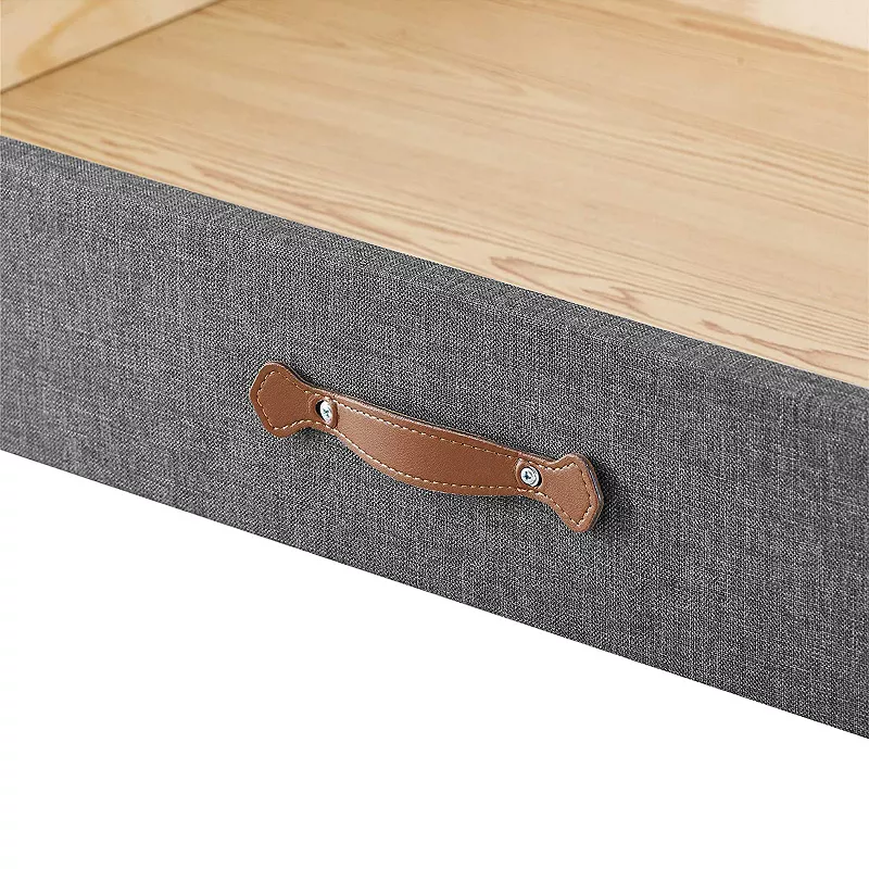 MUSEHOMEINC Upholstered Wooden Under Bed Storage Drawer for King or Queen Beds