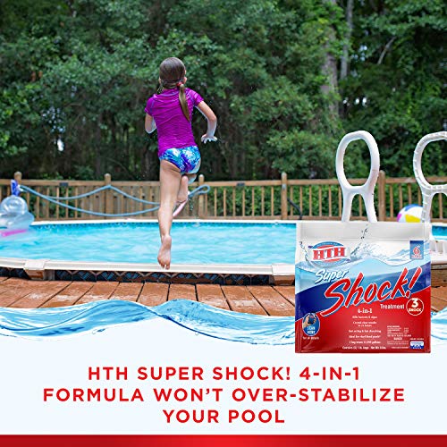 HTH 52023 Super Shock Treatment Swimming Pool Chlorine Cleaner, 1 lb (Pack of 6)