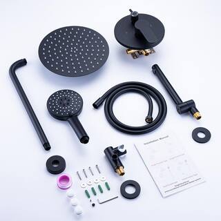 GIVING TREE Single-Handle 3-Spray Tub and Shower Faucet Combo with Hand Shower in Matte Black (Valve Included) HDYN-ZG0099