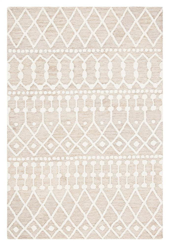 SAFAVIEH Blossom Georgina Geometric Aztec Wool Area Rug, Beige/Ivory, 5' x 8'