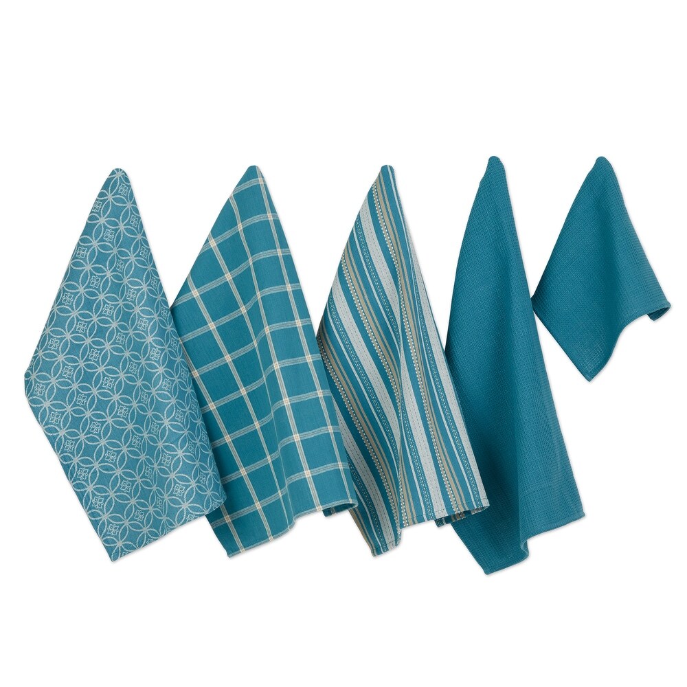 DII Assorted Kitchen Dishtowel   Dishcloths (Set of 5)