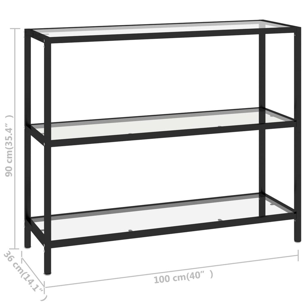 vidaXL Shelf 3 Tier Bookshelf Storage Organizer Transparent Tempered Glass   39.4\