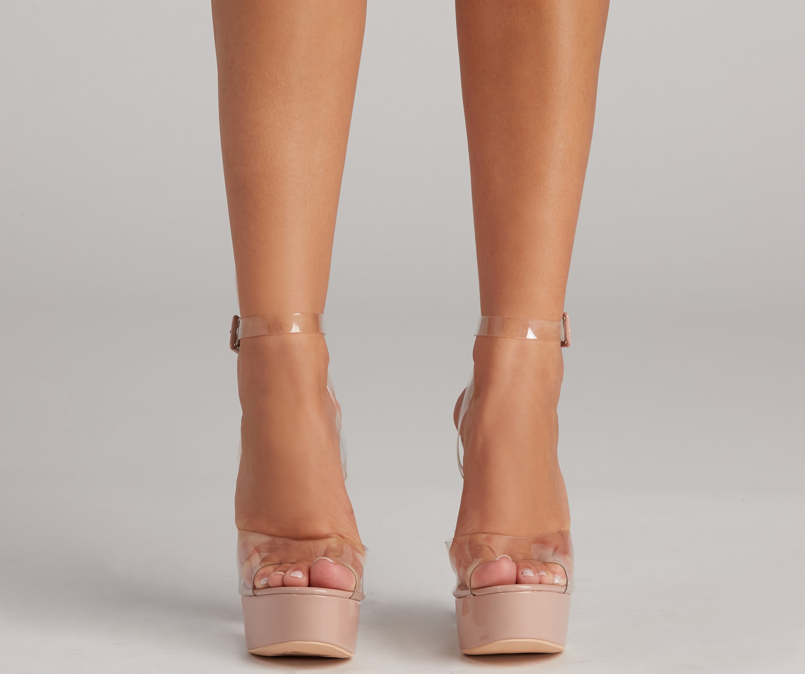 A Little Boost PVC Block Platform Heels