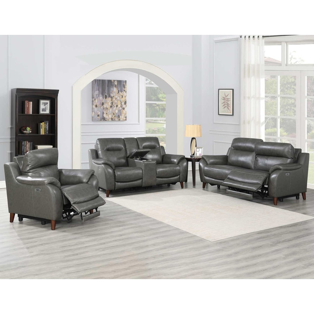 Teretta Power Reclining 3 Piece Sofa Set  Gray