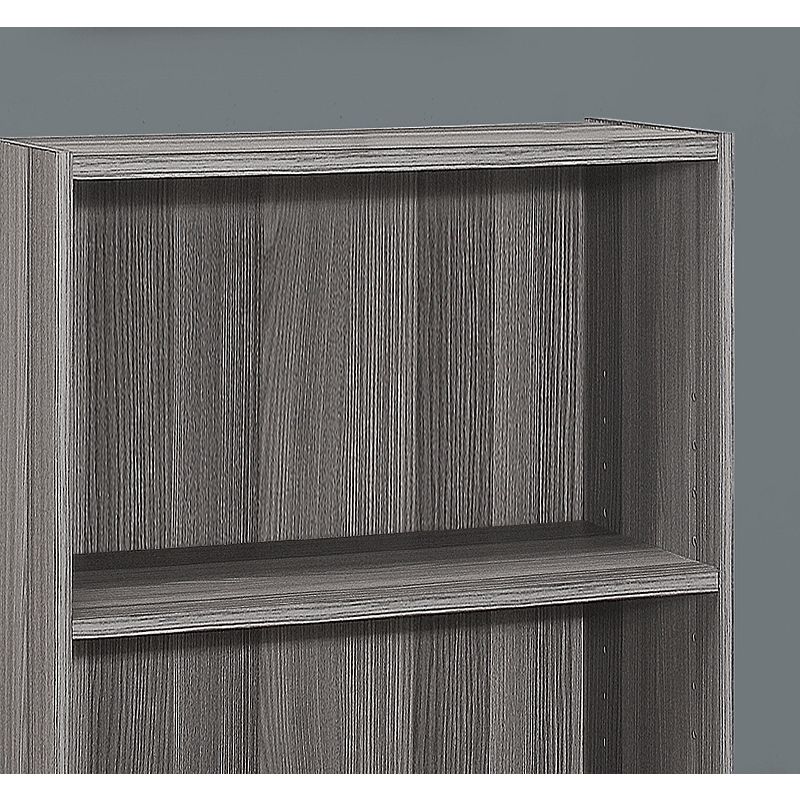 35.5 Gray Contemporary 3 Shelves Rectangular Bookcase