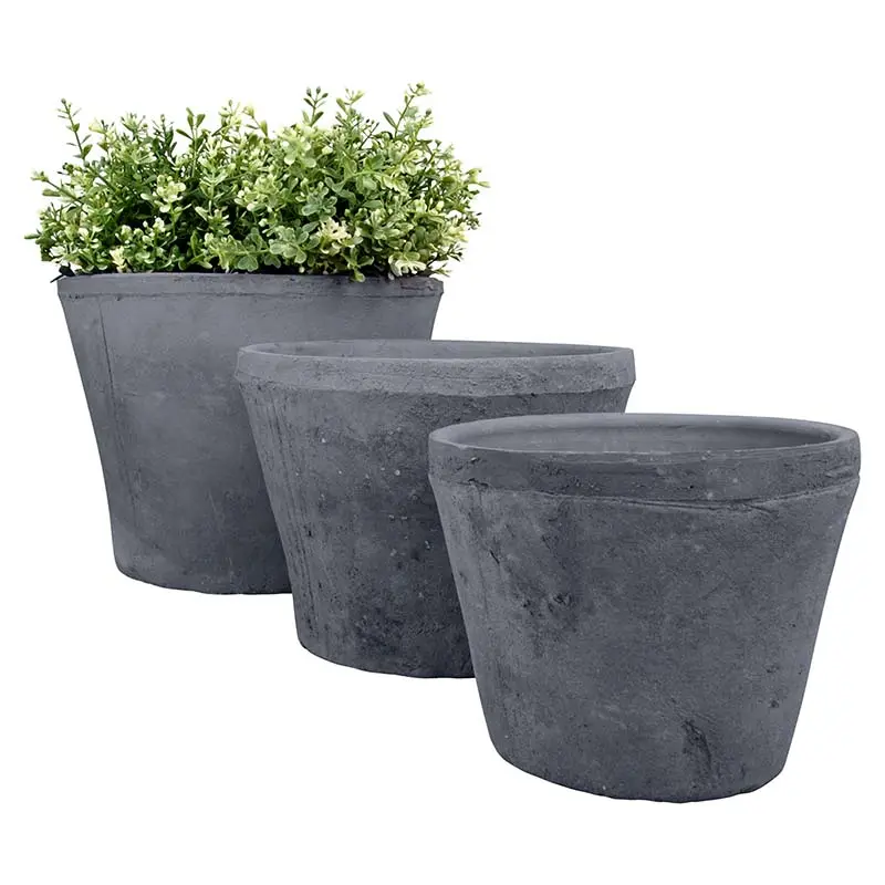 Esschert Design Wholesale home garden terra cotta flower pots garden supplies flower pot set of 3 large round garden pots