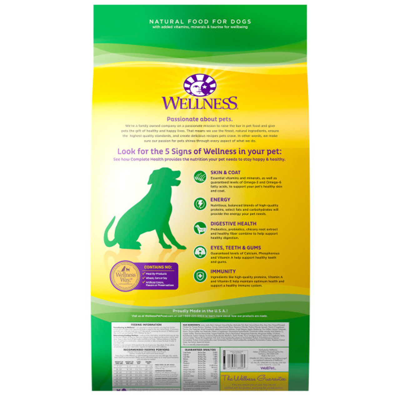 Wellness Complete Health Lamb and Barley Dog Food， 30 Lb. Bag