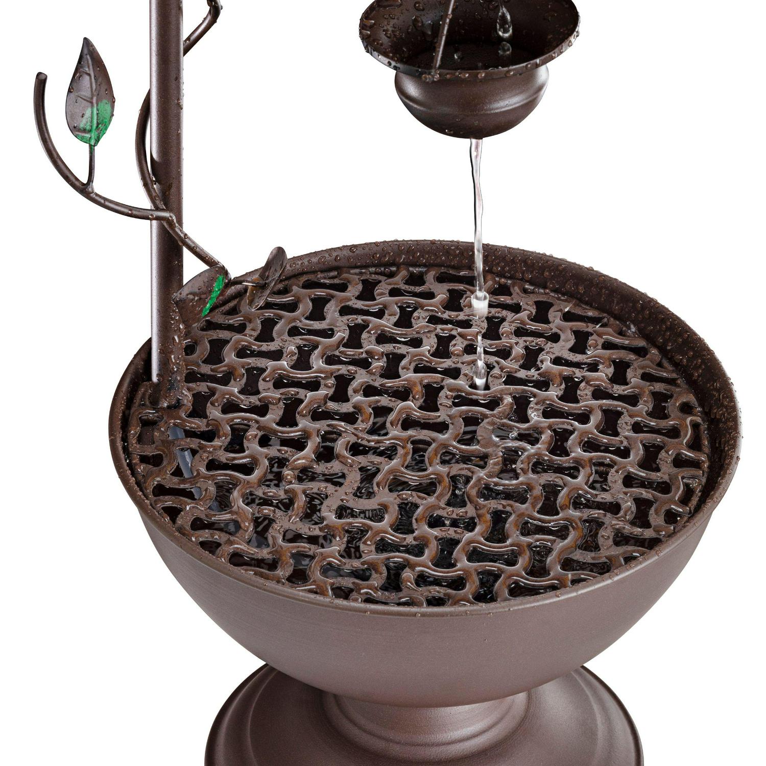 Alpine Corporation Outdoor Hanging 6Cup Tiered Floor Fountain Bronze  Crowdfused