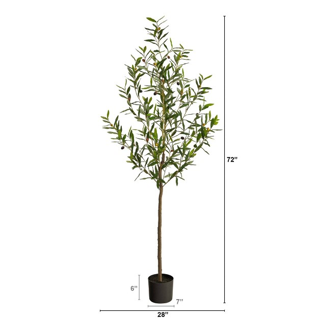 Nearly Natural 6-ft Olive Artificial Tree