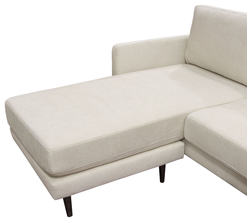 Kelsey Reversible Chaise Sectional  Cream Fabric   Midcentury   Sectional Sofas   by Kolibri Decor  Houzz