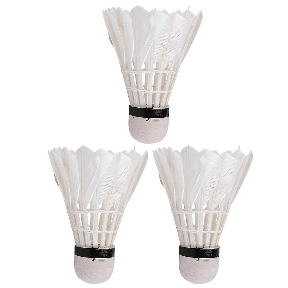 3pcs Goose Feather Shuttlecocks Badminton Ball Game Training Equipment