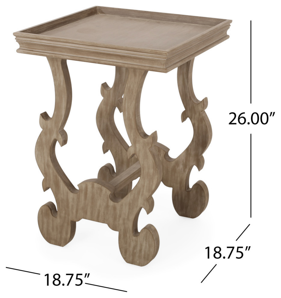 Augustine French Country Accent Table With Square Top   French Country   Side Tables And End Tables   by GDFStudio  Houzz