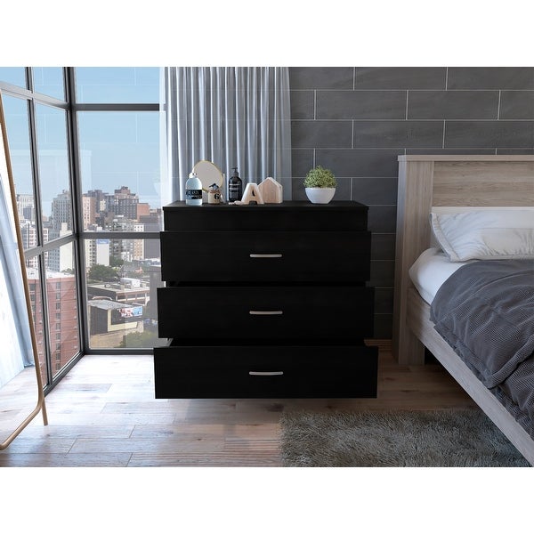 TUHOME Melia 3 Drawer Dresser with Superior Top and Metal Hardware - - 34809657