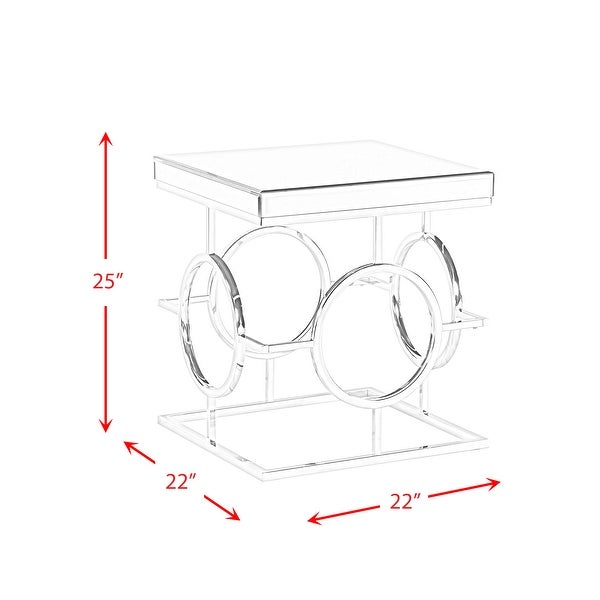 Picket House Furnishings Katie Square Mirrored End Table