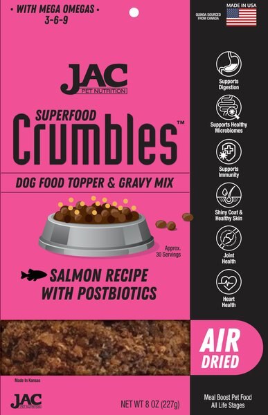 JAC Pet Nutrition Wild Alaskan Salmon Dehydrated Superfood Dog and Cat Meal Topper