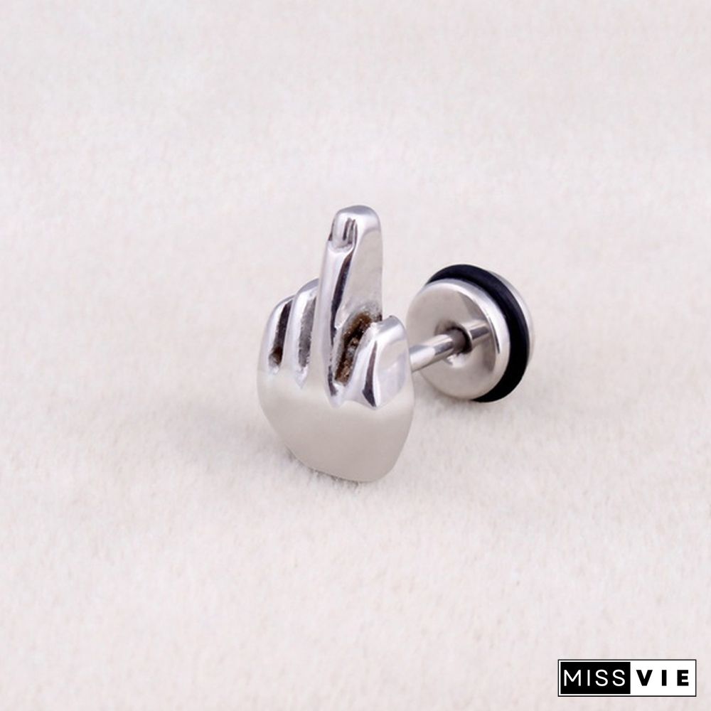 3 styles 2pc Unisex Fashion Stainless Steel Letter Ear Stud Earrings Women Men Accessories Piercing Jewelry