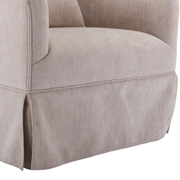 360-degree Swivel Accent Armchair Linen Blend Lounge Chairs Living Room Accent Chair Metal Frame Barrel Sofa Chair， for Bedroom