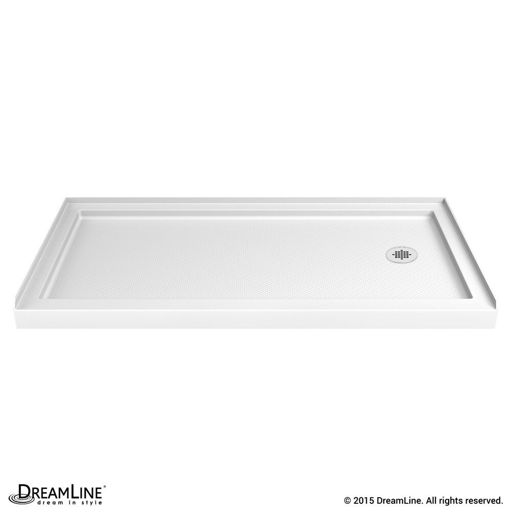 DreamLine 32 in. D x 60 in. W x 76 3/4 in. H Single Threshold Shower Base and Acrylic Backwall Kit   32\