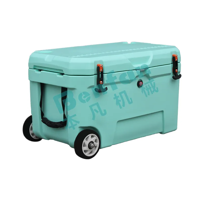 KEYI 50QT Rotomolded cooler Plastic cooler with wheel Ice Chest Beer Cooler box for camping