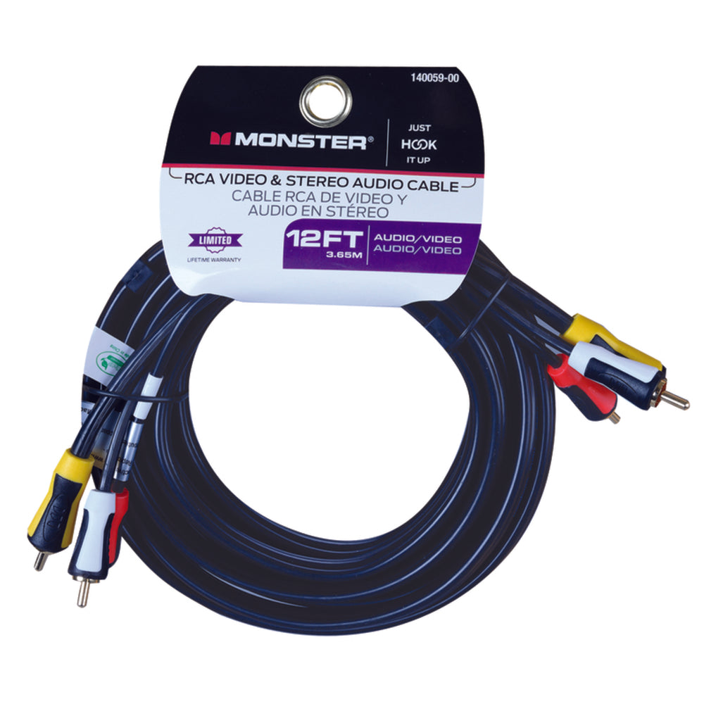 CABLE TRIPLE RCA 12' BLK