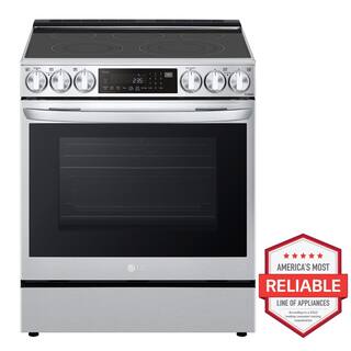 LG 6.3 cu. ft. Slide-in Electric Range with EasyClean Instaview and Air Fry in Printproof Stainless Steel LSEL6335F