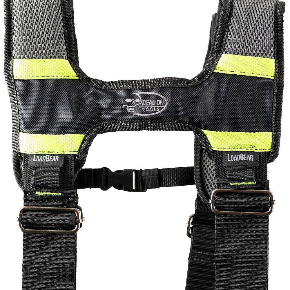 DEAD ON TOOLS Professional Framers 3 Pouch Tool Storage Suspension Rig with LoadBear Suspenders in Black HDP369857