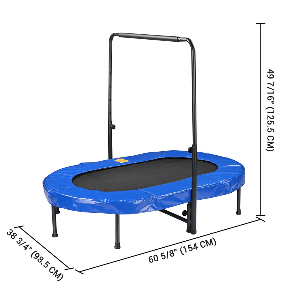 Yescom 5x3.2 ft Oval Trampline Indoor Rebounder with Handle Foldable