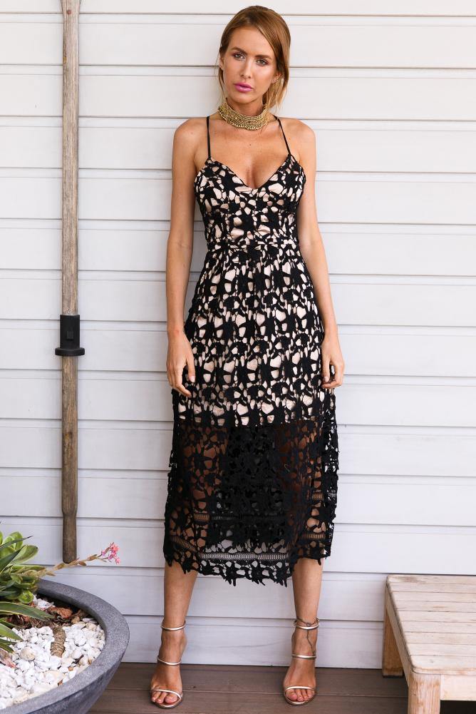 Lacey Baby Maxi Dress Black