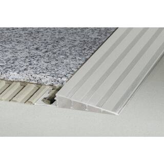 Schluter Systems Reno-Ramp Satin Anodized Aluminum 12 in. x 8 ft. 2-12 in. Metal Reducer Tile Edging Trim AERP125B65