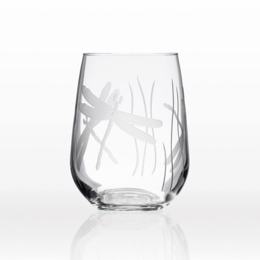 Rolf Glass Dragonfly 17 oz. Clear Stemless Wine Glass (Set of 4) 206332-S4