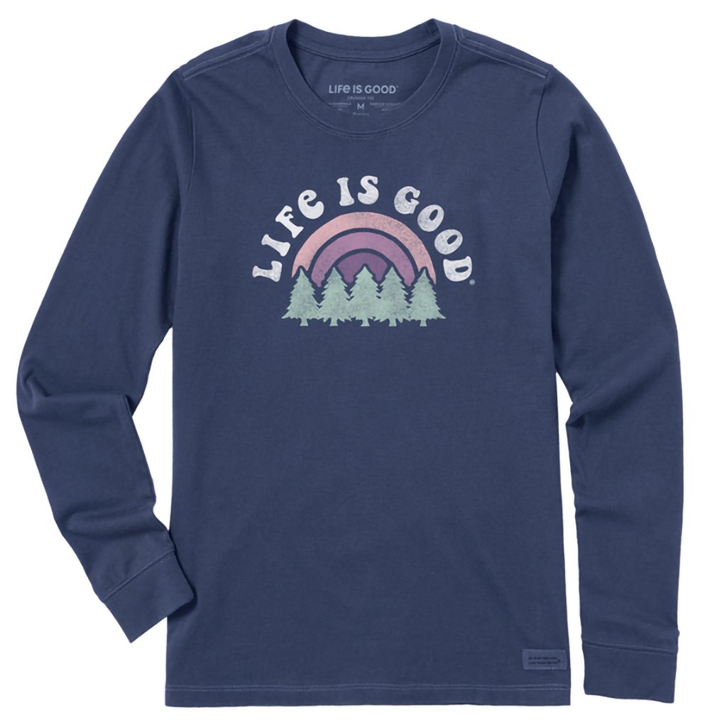 Life Is Good  Women's Rainbow Forest Long Sleeve Crusher-LITE Tee